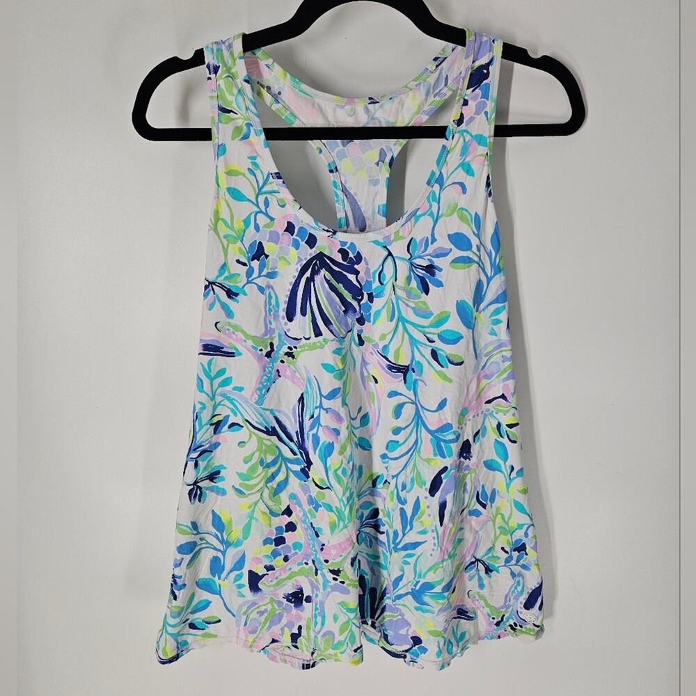 Lilly Pulitzer Blue and Green Patterned Tank Top - Picture 2 of 8